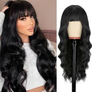 Black Wig with Bangs for Women *NEW*